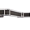 Inclined Conveyor Belt System With Metal Frame And Black Belt Surface For Industrial Use