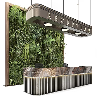 Modern reception desk 3d model