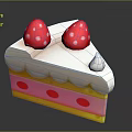 Delicious Layered Cake With Pink Yellow Layers And Red Strawberries On Top