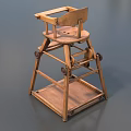 Wooden Toddler Chair With Sturdy Frame And Rolling Wheels For Safe Use
