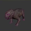 Detailed 3D Model of Prehistoric Creature with Realistic Skin Texture and Standing Posture