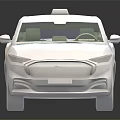 Yellow Modern Taxi Car With Roof Sign Side Checkerboard Pattern And Front Headlights