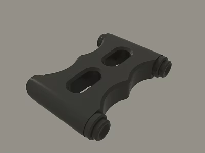 Durable Black Mechanical Bracket With Two Holes And Four Knobs Accessory 3d model