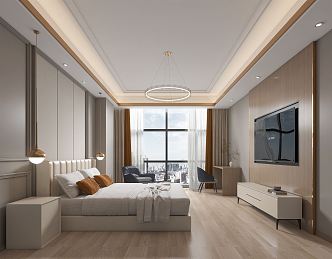 Modern Yuezi Center Yuezi Center Room Single Room 3d model