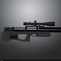 Modern Tactical Sniper Rifle With Telescopic Scope And Black Finish Design Features