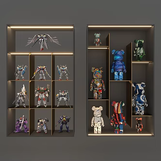 Gundam Gaoding Cabinet Violence Bear Gaoding Decorative Cabinet Aluminum Plate Hand Decorative Cabinet 3d model