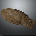 Wood Stone Decorative Piece With Intricate Grid Pattern On Leaf Shaped Surface 3d model