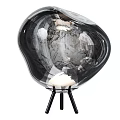 Contemporary Amber Glass Floor Lamp With Tripod Base And Multiple Styles