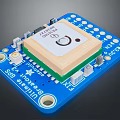 Blue GPS Breakout Board Module With Chip And Electronic Components 3d model