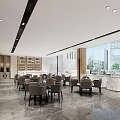 Sales Office Interior with Geometric Chandelier Display Table Model Wine Cabinet and Wall Art