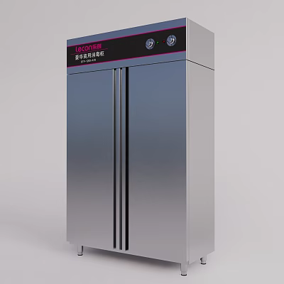 Stainless Steel Double Door Kitchen Appliance With Digital Display And Control Panel 3d model