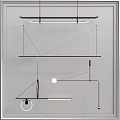 Modern chandelier luminaire combination 3d model