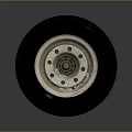 Automotive Car Tire Component With White Rim And Rubber Tread Design