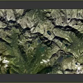 3D Landscape Design Model With Mountains Green Vegetation And Lakes 3d model
