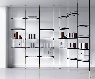 Light Luxury Bookshelf Partition Cabinet 3d model