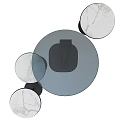 Premium Modern Stylish Round Marble Top Dining Tables With Different Sturdy Black Metal Bases