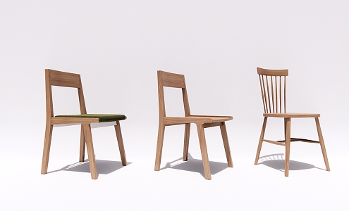 Modern Dining Chair Single Chair Wooden Chair Leisure Chair Dining Table and Chair 3d model