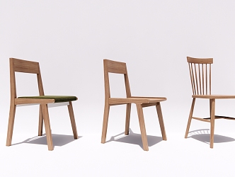 Modern Dining Chair Single Chair Wooden Chair Leisure Chair Dining Table and Chair 3d model