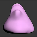 Cute Pink Blob Shaped Game And Movie Character With Smiling Face Design