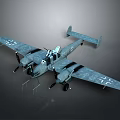Military Aircraft Model With Twin Engines Camouflage Paint And Wing Markings