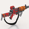 Heavy Duty Industrial Equipment With Red Orange Mechanical Structure Nozzle Bracket And Black Strap