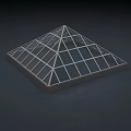 Geometric Glass Pyramid Structure With Transparent Panels And Metal Frame 3d model