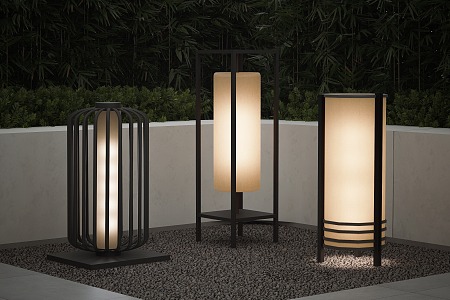 Modern garden lamp outdoor lamp landscape lamp combination lawn lamp camping lamp 3d model