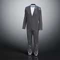 Elegant Gray Men's Formal Suit With Sleek Jacket And Tailored Trousers