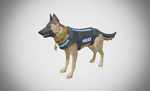 Police Dog Cartoon Police Dog 3d model