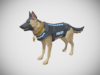 Police Dog Cartoon Police Dog 3d model