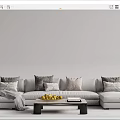 Modern corner sofa multiplayer sofa 3d model