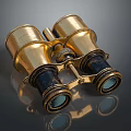 Stunning Natural Landscape Viewed Through Vintage Gold Binoculars With Reflections