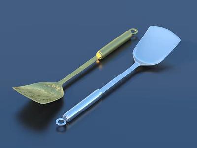 Shovel Stir-frying Shovel Kitchenware Tableware 3d model
