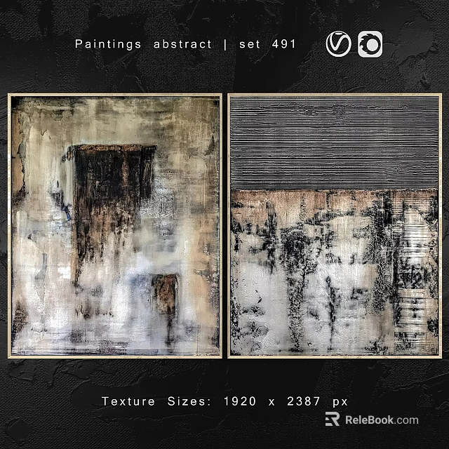 Decorative Wall Frames Displaying Abstract Textured Art With Neutral Tones And Modern Design 3d model 