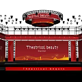 Elegant Ballroom With Red Backdrop Theatrical Beauty Theme Stage Lighting And Decor