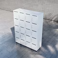 Commercial White Metal Storage Lockers With Multiple Compartments And Sturdy Build