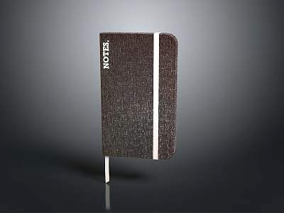 Fashion Accessory Brown Notebook With White Stripe And Bookmark String 3d model