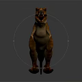 Tyrannosaurus Rex Dinosaur Character in Standing Pose with Open Mouth on Gray Gradient Background