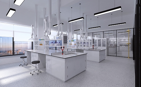 Modern Laboratory Physical and Chemical Room 3d model