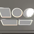 Modern Ceiling Lights with Various Geometric Shapes Mounted on Ceiling Illuminated in Bright White