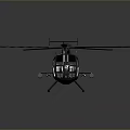 Detailed Utility Helicopter Model With Rotor Blades Cockpit And Landing Gear