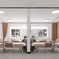 Modern Hospital Outpatient Clinic Interior With Wooden Doors And Washbasin