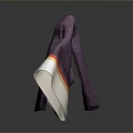Traditional Purple Robe with Wide Cuffed Sleeves and Red White Trim as Daily Life Product