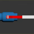 Blue Industrial Ball Valve With Red Handle And Metal Body Structure