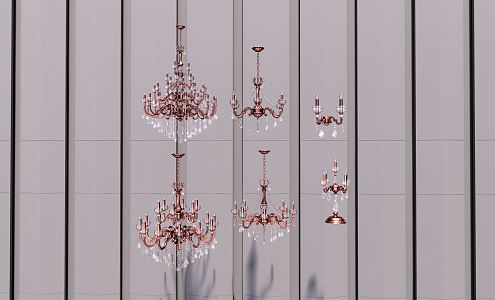 European-style lamp combination chandelier 3d model