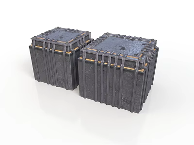 Industrial Style Storage Box Storage Box Heavy Duty Box Metal Box Reinforced Box Industrial Box Transport Box Storage Box Square Box 3d model