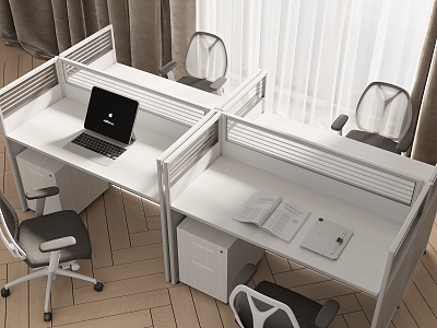 Office desk and chair combination model