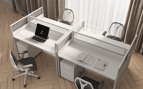 Office desk and chair combination 3d model