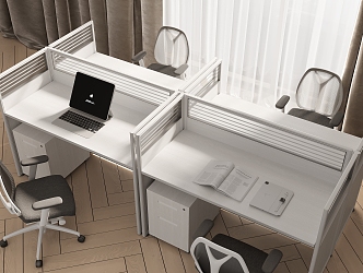 Office desk and chair combination 3d model