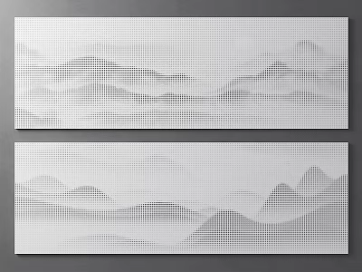 Modern Background Wall With Dot Pattern Landscape Design In Gray White Color 3d model